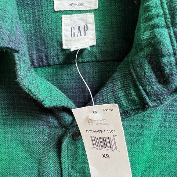 Gap Sz XS Mens Flannel NWT - Picture 3 of 6